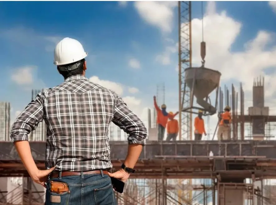 Engineers supervising works on a construction site